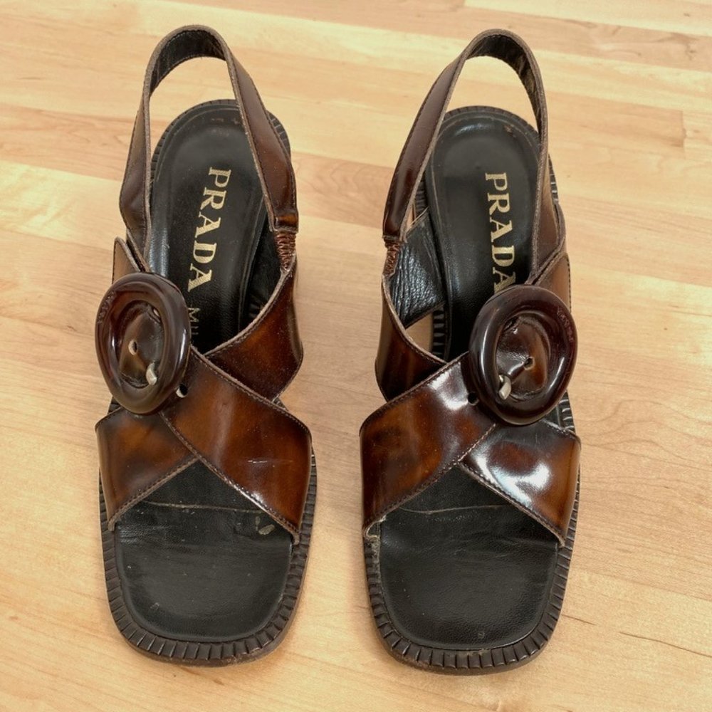VINTAGE 90'S PRADA HEELED SANDALS